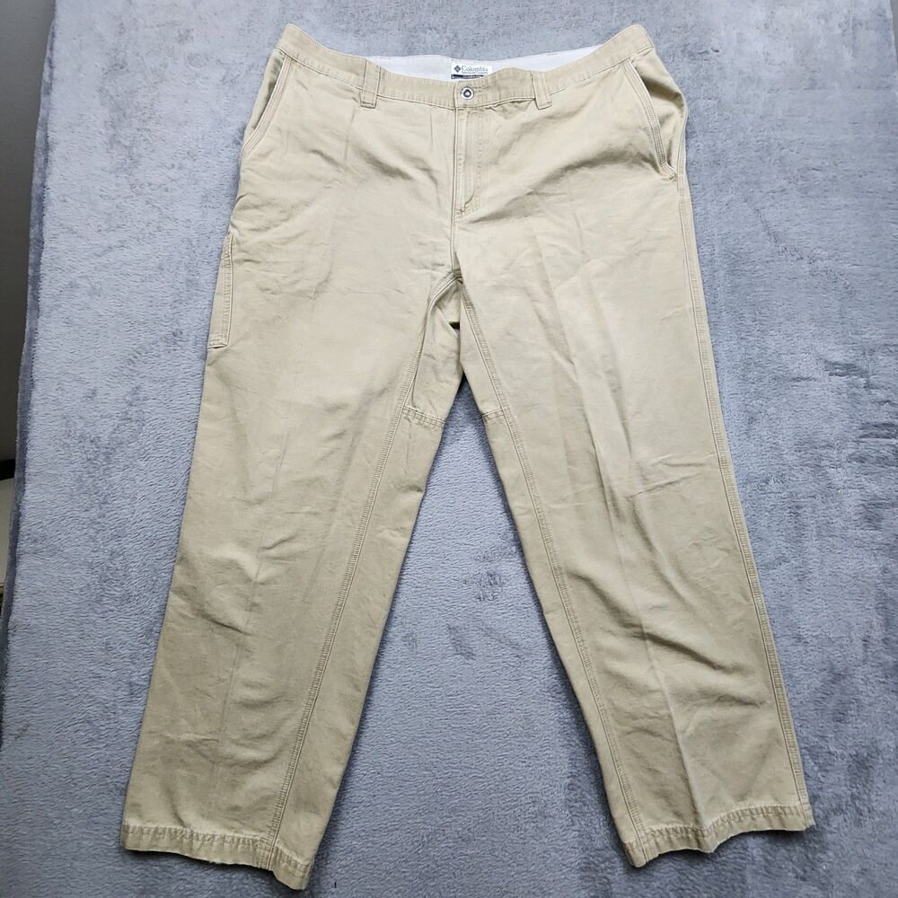 Columbia ROC Mens 40 Beige Pants 100% Cotton Outdoor Hiking Utility Casual Wear
